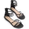 image:imageDREAM PAIRS Womens Strappy Dressy Flat SandalsBlackPu