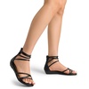 image:imageDREAM PAIRS Womens Strappy Dressy Flat SandalsBlackPu