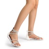 image:imageDREAM PAIRS Womens Strappy Dressy Flat SandalsWhite