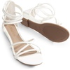 image:imageDREAM PAIRS Womens Strappy Dressy Flat SandalsWhitePu