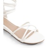 image:imageDREAM PAIRS Womens Strappy Dressy Flat SandalsWhitePu