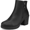 image:imageDREAM PAIRS Womens Chunky Heel Platform Ankle BootsBlackPu