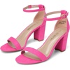 image:imageDREAM PAIRS Womens Comfort Block Heel SandalsFuchsiasuede