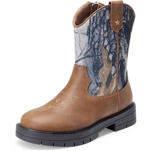 image:imageDREAM PAIRS Boys Cowboy Boots Kids Western BootsBrownCamo
