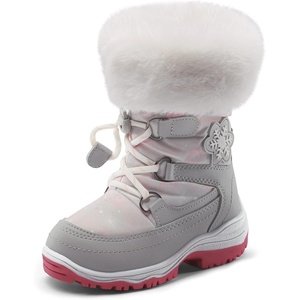 image:imageDREAM PAIRS Girls Winter Snow Boots Faux Fur LinedGrayWhite