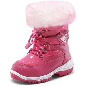 image:imageDREAM PAIRS Girls Winter Snow Boots Faux Fur LinedRose Red