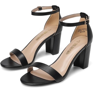 image:imageDREAM PAIRS Womens Comfort Block Heel SandalsBlackPu