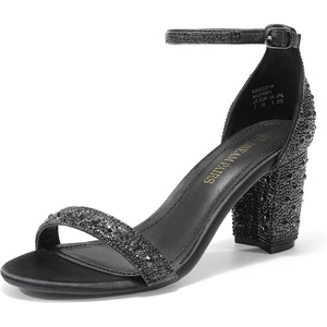 image:imageDREAM PAIRS Womens Comfort Block Heel SandalsBlackRhinestone