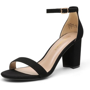 image:imageDREAM PAIRS Womens Comfort Block Heel SandalsBlackSuede