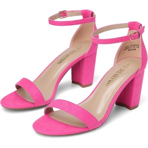 image:imageDREAM PAIRS Womens Comfort Block Heel SandalsFuchsiasuede
