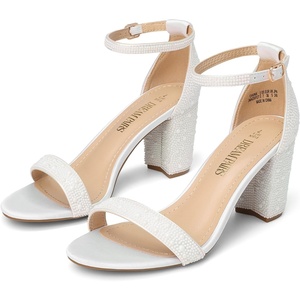 image:imageDREAM PAIRS Womens Comfort Block Heel SandalsWhitepearl
