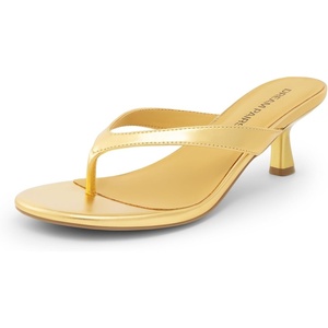 image:imageDREAM PAIRS Womens Dress Kitten Heel Sandals Flip FlopsGold