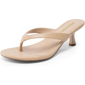 image:imageDREAM PAIRS Womens Dress Kitten Heel Sandals Flip FlopsNude