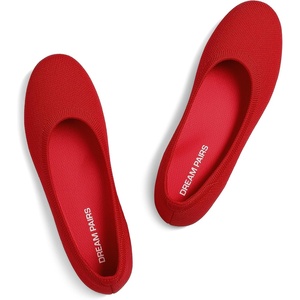 image:imageDREAM PAIRS Womens Dress Knit Ballet Comfort FlatsAll Red