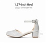 image:imageDREAM PAIRS Girls Dress Shoes Flower Wedding HeelsAll Silver