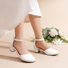 image:imageDREAM PAIRS Girls Dress Shoes Flower Wedding HeelsAll White