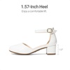 image:imageDREAM PAIRS Girls Dress Shoes Flower Wedding HeelsAll White