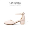 image:imageDREAM PAIRS Girls Dress Shoes Flower Wedding HeelsBeige