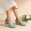 image:imageDREAM PAIRS Girls Dress Shoes Flower Wedding HeelsBlue