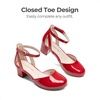 image:imageDREAM PAIRS Girls Dress Shoes Flower Wedding HeelsRed