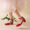 image:imageDREAM PAIRS Girls Dress Shoes Flower Wedding HeelsRed