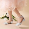image:imageDREAM PAIRS Girls Dress Shoes Flower Wedding HeelsSilver