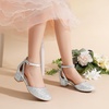image:imageDREAM PAIRS Girls Dress Shoes Flower Wedding HeelsSilver