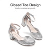 image:imageDREAM PAIRS Girls Dress Shoes Flower Wedding HeelsSilver