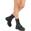 image:imageDREAM PAIRS Womens Combat Boots Lace up Mid Calf BootsBlackPu
