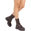 image:imageDREAM PAIRS Womens Combat Boots Lace up Mid Calf BootsBrownpu