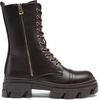 image:imageDREAM PAIRS Womens Combat Boots Lace up Mid Calf BootsBrownpu