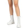image:imageDREAM PAIRS Womens Combat Boots Lace up Mid Calf BootsWhite