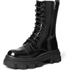 image:imageDREAM PAIRS Womens Combat Boots Lace up Mid Calf BootsBlack