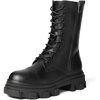 image:imageDREAM PAIRS Womens Combat Boots Lace up Mid Calf BootsBlackPu