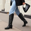 image:imageDREAM PAIRS Cowboy Cowgirl Knee High Boots for WomenBlack
