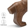 image:imageDREAM PAIRS Cowboy Cowgirl Knee High Boots for WomenBrown