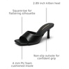 image:imageDREAM PAIRS Womens Comfort Square Toe Kitten Mule HeelsBlackpu