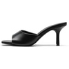 image:imageDREAM PAIRS Womens Comfort Square Toe Kitten Mule HeelsBlackpu