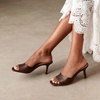 image:imageDREAM PAIRS Womens Comfort Square Toe Kitten Mule HeelsBrown