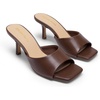 image:imageDREAM PAIRS Womens Comfort Square Toe Kitten Mule HeelsBrown