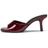 image:imageDREAM PAIRS Womens Comfort Square Toe Kitten Mule HeelsBurgundy