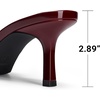 image:imageDREAM PAIRS Womens Comfort Square Toe Kitten Mule HeelsBurgundy