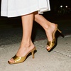 image:imageDREAM PAIRS Womens Comfort Square Toe Kitten Mule HeelsGold