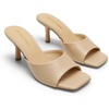 image:imageDREAM PAIRS Womens Comfort Square Toe Kitten Mule HeelsNude