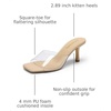 image:imageDREAM PAIRS Womens Comfort Square Toe Kitten Mule HeelsNudeClear
