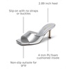 image:imageDREAM PAIRS Womens Comfort Square Toe Kitten Mule HeelsSilver