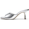 image:imageDREAM PAIRS Womens Comfort Square Toe Kitten Mule HeelsSilver