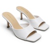 image:imageDREAM PAIRS Womens Comfort Square Toe Kitten Mule HeelsWhite