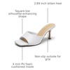 image:imageDREAM PAIRS Womens Comfort Square Toe Kitten Mule HeelsWhite