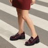 image:imageDREAM PAIRS Womens Platform Chunky LoafersBurgundypat
